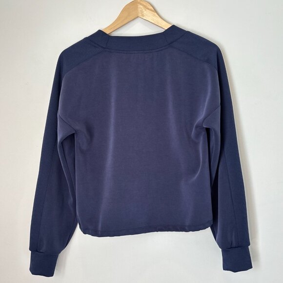 Evereve Vneck Minimalist Classic Navy Sweatshirt w/pocket Women's Size XS *L56 - Picture 6 of 16